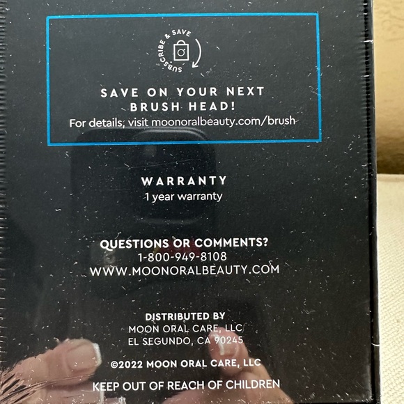 NWT ~ MOON Black Electric Toothbrush - Picture 6 of 8